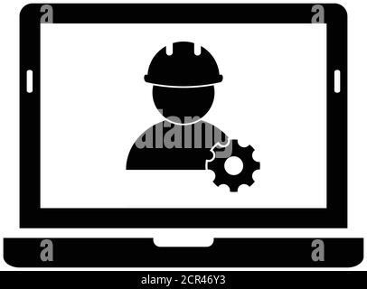 Computer engineering.  Computer repairing,  fix computer, internet icon. Stock Vector