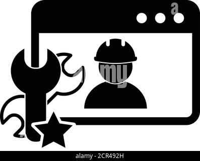 Computer engineering.  Computer repairing,  fix computer, internet icon. Stock Vector