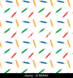 seamless pencil pattern. back to school  Pattern. Background Stock Vector