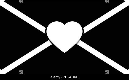 sent letter mail icon.  envelope with a heart icon. Love message sign. Stock Vector