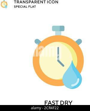 Fast dry vector icon. Flat style illustration. EPS 10 vector. Stock Vector
