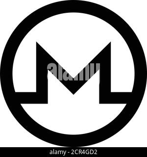 Monero coin icon. Cryptocurrency coin money. blockchain  symbol. Internet money Stock Vector