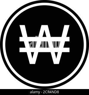 South Korean Won icon. South Korean Won sign. vector Stock Vector