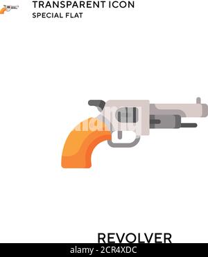 Revolver vector icon. Flat style illustration. EPS 10 vector. Stock Vector