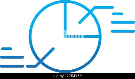 data analysis, infographic chart report financial isometric vector illustration gradient blue line icon Stock Vector