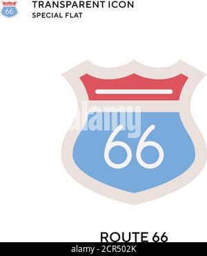 Route 66 vector icon. Flat style illustration. EPS 10 vector. Stock Vector