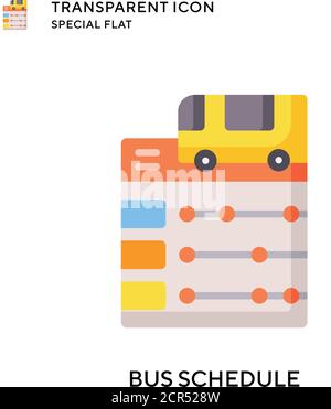 Bus schedule vector icon. Flat style illustration. EPS 10 vector. Stock Vector