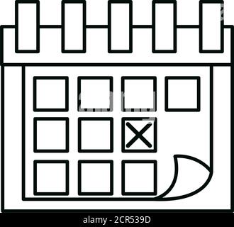 calendar reminder marker date linear icon style vector illustration Stock Vector