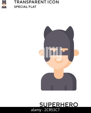 Superhero vector icon. Flat style illustration. EPS 10 vector. Stock Vector