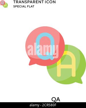 QA vector icon. Flat style illustration. EPS 10 vector. Stock Vector