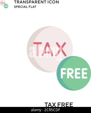 Tax free vector icon. Flat style illustration. EPS 10 vector. Stock Vector