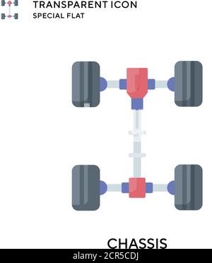 Chassis vector icon. Flat style illustration. EPS 10 vector. Stock Vector