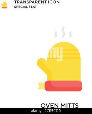 Oven mitts vector icon. Flat style illustration. EPS 10 vector. Stock Vector
