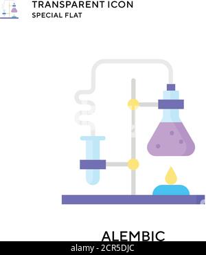 Alembic vector icon. Flat style illustration. EPS 10 vector. Stock Vector