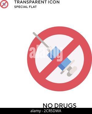 No drugs vector icon. Flat style illustration. EPS 10 vector. Stock Vector