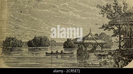 . Season of 1890. Summer resorts reached by the Grank Trunk railway and its connections including Niagara Falls, Parry Sound, Georgian Bay, Muskoka Lakes, Lake Simcoe and Couchiching, MacKinac Island, Midland District Lakes, the Thousand Islands, rapids of the St. Lawrence River, the White Mountains, Montreal, Quebec, the Saguenay river, Rangeley Lakes, and the sea-shore . center of a large lumber business, beingsecond only to that of Ottawa; there being some thirty lumbermills, with an annual output of 150,000,000 feet. In short, in this neighborhood will be found the most attractiveof Canada Stock Photo