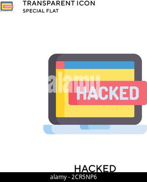 Hacked vector icon. Flat style illustration. EPS 10 vector. Stock Vector