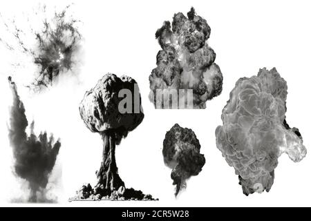 Assorted explosion effects on transparent background Stock Vector Image ...