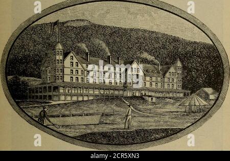 . Season of 1890. Summer resorts reached by the Grank Trunk railway and its connections including Niagara Falls, Parry Sound, Georgian Bay, Muskoka Lakes, Lake Simcoe and Couchiching, MacKinac Island, Midland District Lakes, the Thousand Islands, rapids of the St. Lawrence River, the White Mountains, Montreal, Quebec, the Saguenay river, Rangeley Lakes, and the sea-shore . THE GLEN. •9 ferson, Adams and Madison from this point, are probably the finestto be had of this range. Not only are these peaks remarkably im-pressive in themselves, but they are rendered doubly grand andbeautiful by the si Stock Photo