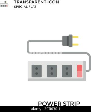 Power strip vector icon. Flat style illustration. EPS 10 vector. Stock Vector