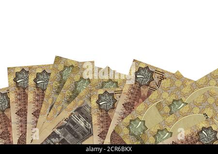 1 Egyptian pound bills lies on bottom side of screen isolated on white background with copy space. Background banner template for business concepts wi Stock Photo