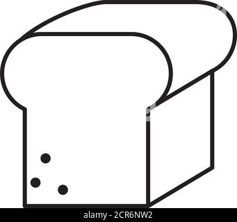 bread loaf icon over white background, line style, vector illustration Stock Vector