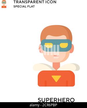 Superhero vector icon. Flat style illustration. EPS 10 vector. Stock Vector