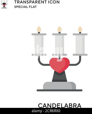 Candelabra vector icon. Flat style illustration. EPS 10 vector. Stock Vector