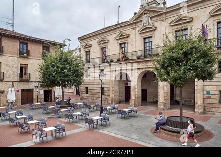 town hall of Miranda de Ebro, neoclassical building. Located in the Plaza de España, Burgos, Castile and Leon, Spain, Europe Stock Photo