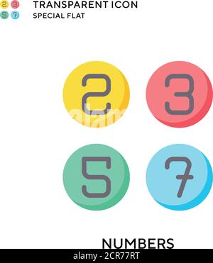 Numbers vector icon. Flat style illustration. EPS 10 vector. Stock Vector