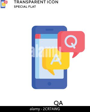 QA vector icon. Flat style illustration. EPS 10 vector. Stock Vector