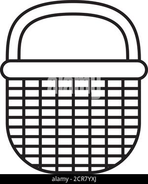 picnic basket icon over white background, vector illustration Stock ...