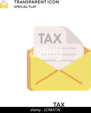 Tax vector icon. Flat style illustration. EPS 10 vector. Stock Vector