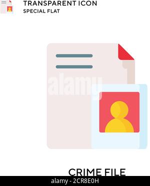 Crime file vector icon. Flat style illustration. EPS 10 vector. Stock Vector