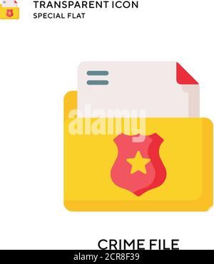 Crime file vector icon. Flat style illustration. EPS 10 vector. Stock Vector