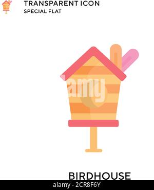 Birdhouse vector icon. Flat style illustration. EPS 10 vector. Stock Vector