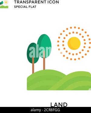 Land vector icon. Flat style illustration. EPS 10 vector. Stock Vector