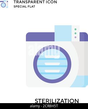 Sterilization vector icon. Flat style illustration. EPS 10 vector. Stock Vector
