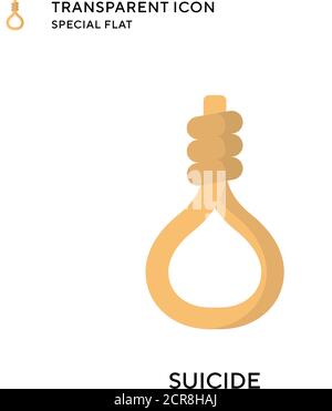 Suicide vector icon. Flat style illustration. EPS 10 vector. Stock Vector