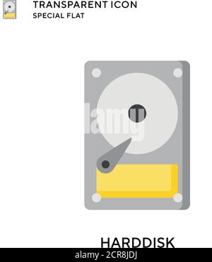Harddisk vector icon. Flat style illustration. EPS 10 vector. Stock Vector
