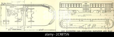 . Electric railway journal . NEW ROCHESTER CAR—WIRING DIAGRAMS, SHOWING RATCHET NEW ROCHESTER CAR—DETAILS OF FRONT VESTIBULE EQUIP-SWITCH AND CONTACTOR FOR REMOVING ARCING MENT LAYOUT AND ARRANGEMENT OF ENTRANCE FROM CONTROLLER RAILINGS 1236 ELECTRIC RAILWAY JOURNAL I Vol. XLVIII, No. 25. NtW ROCHESTER CAK—GENERAL ARRANGEMENT OF ELECTRICALEQUIPMENT WITH CONDUIT RUNS is given to this part of the controller because it containsa ratchet which permits a segment to join fingers Siand S2 (see diagram) and remain in a position to bridgethem while power is being turned on, but the segmentis instantly Stock Photo