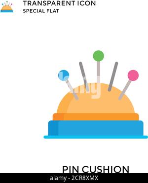 Pin cushion vector icon. Flat style illustration. EPS 10 vector. Stock Vector