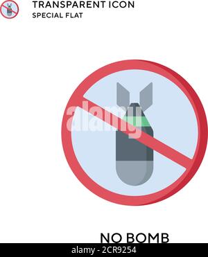No bomb vector icon. Flat style illustration. EPS 10 vector. Stock Vector