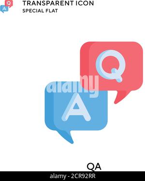 QA vector icon. Flat style illustration. EPS 10 vector. Stock Vector