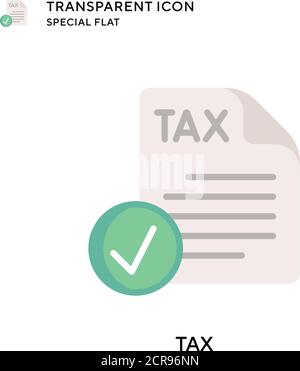 Tax vector icon. Flat style illustration. EPS 10 vector. Stock Vector