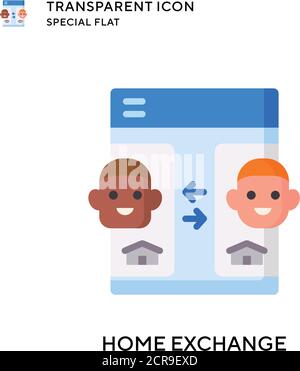 Home exchange vector icon. Flat style illustration. EPS 10 vector. Stock Vector