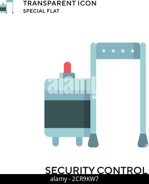 Security control vector icon. Flat style illustration. EPS 10 vector. Stock Vector