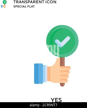 Yes vector icon. Flat style illustration. EPS 10 vector. Stock Vector
