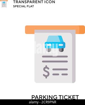 Parking ticket vector icon. Flat style illustration. EPS 10 vector. Stock Vector