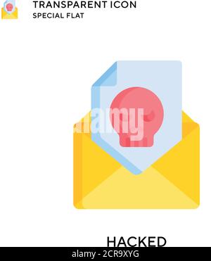Hacked vector icon. Flat style illustration. EPS 10 vector. Stock Vector